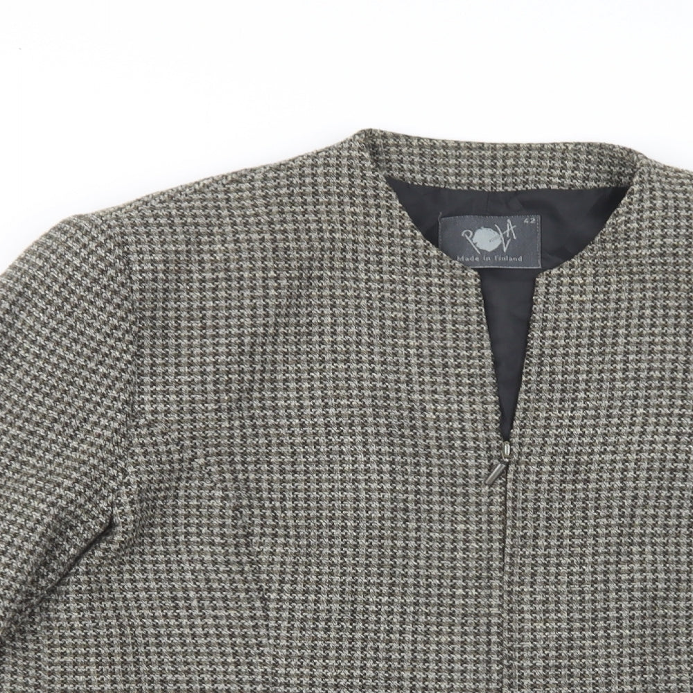 Pola Womens Green Check  Jacket Blazer Size 14  Zip