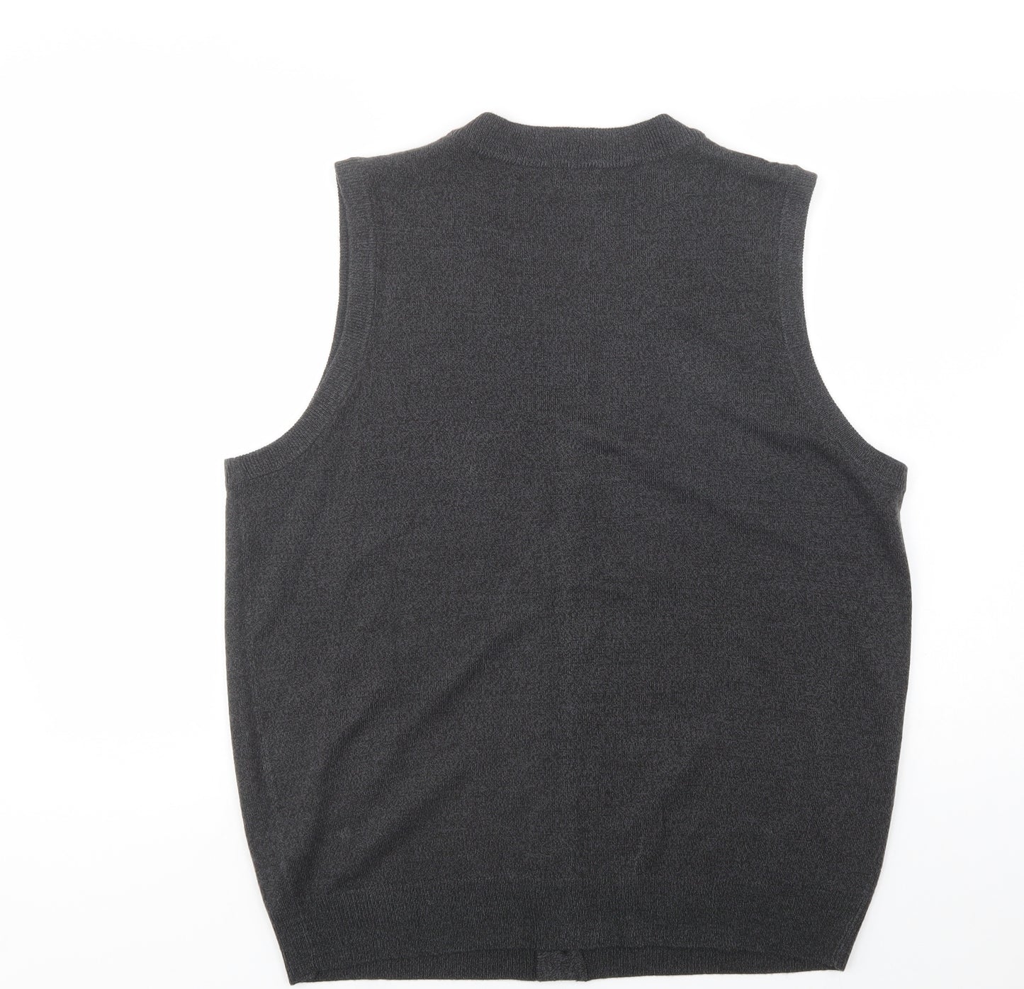 BHS Mens Grey V-Neck  Acrylic Vest Jumper Size M
