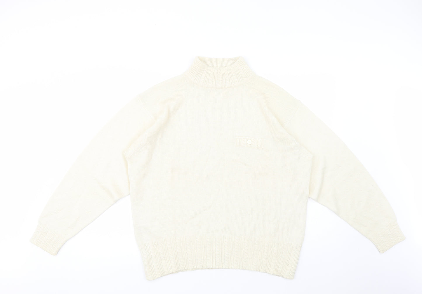 St Michael Womens Ivory High Neck  Wool Pullover Jumper Size 20