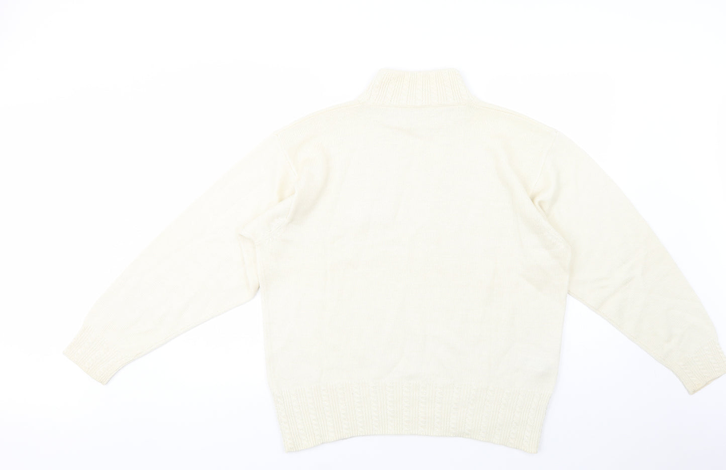 St Michael Womens Ivory High Neck  Wool Pullover Jumper Size 20