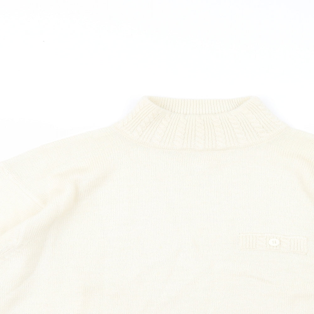 St Michael Womens Ivory High Neck  Wool Pullover Jumper Size 20