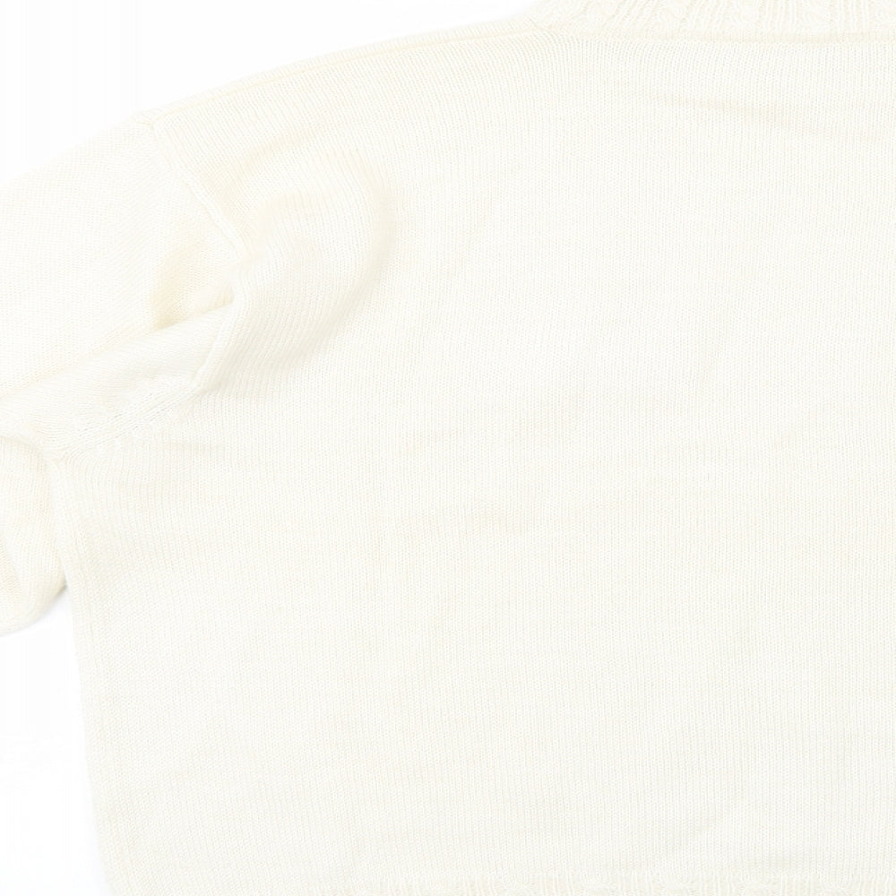 St Michael Womens Ivory High Neck  Wool Pullover Jumper Size 20