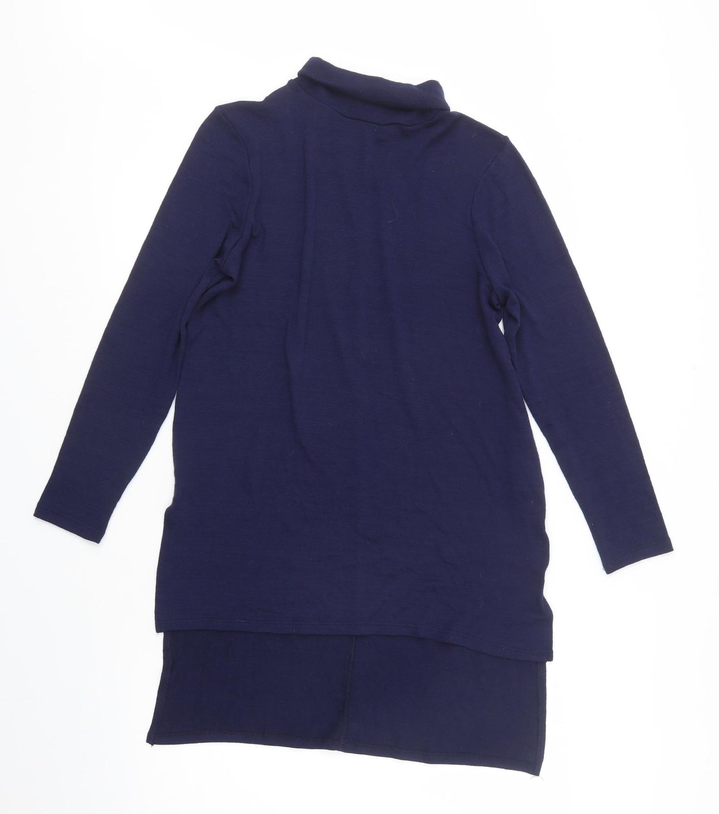 Papaya Womens Blue Roll Neck  Polyester Tunic Jumper Size M