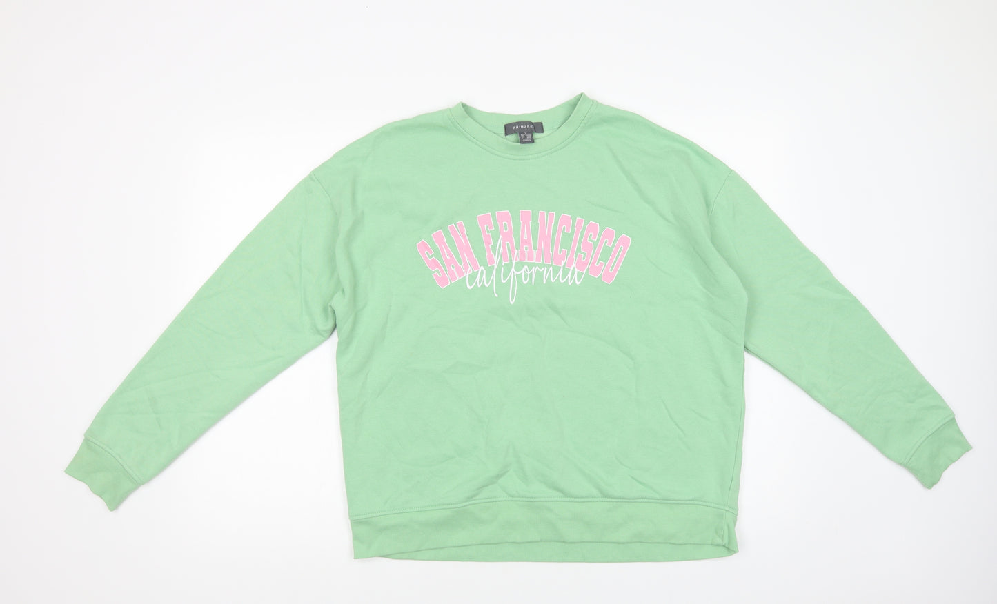 Primark Womens Green  Cotton Pullover Sweatshirt Size L  Pullover - San Fransisco