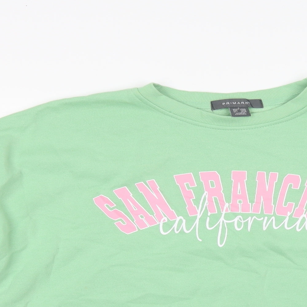 Primark Womens Green  Cotton Pullover Sweatshirt Size L  Pullover - San Fransisco