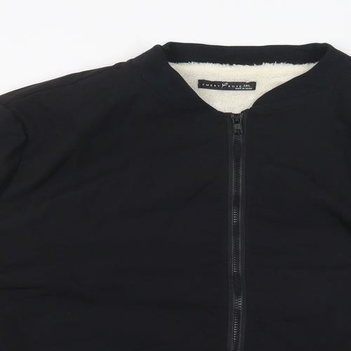 Emery Rose Womens Black   Windbreaker Jacket Size 2XL  Zip - Fluffy Lining