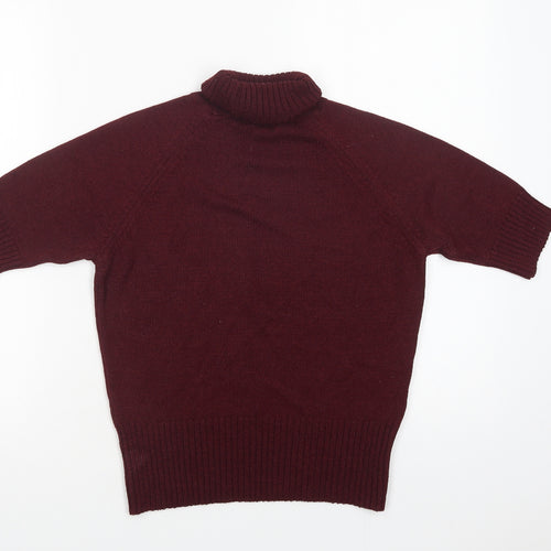 JFW Womens Purple Roll Neck  Acrylic Pullover Jumper Size M
