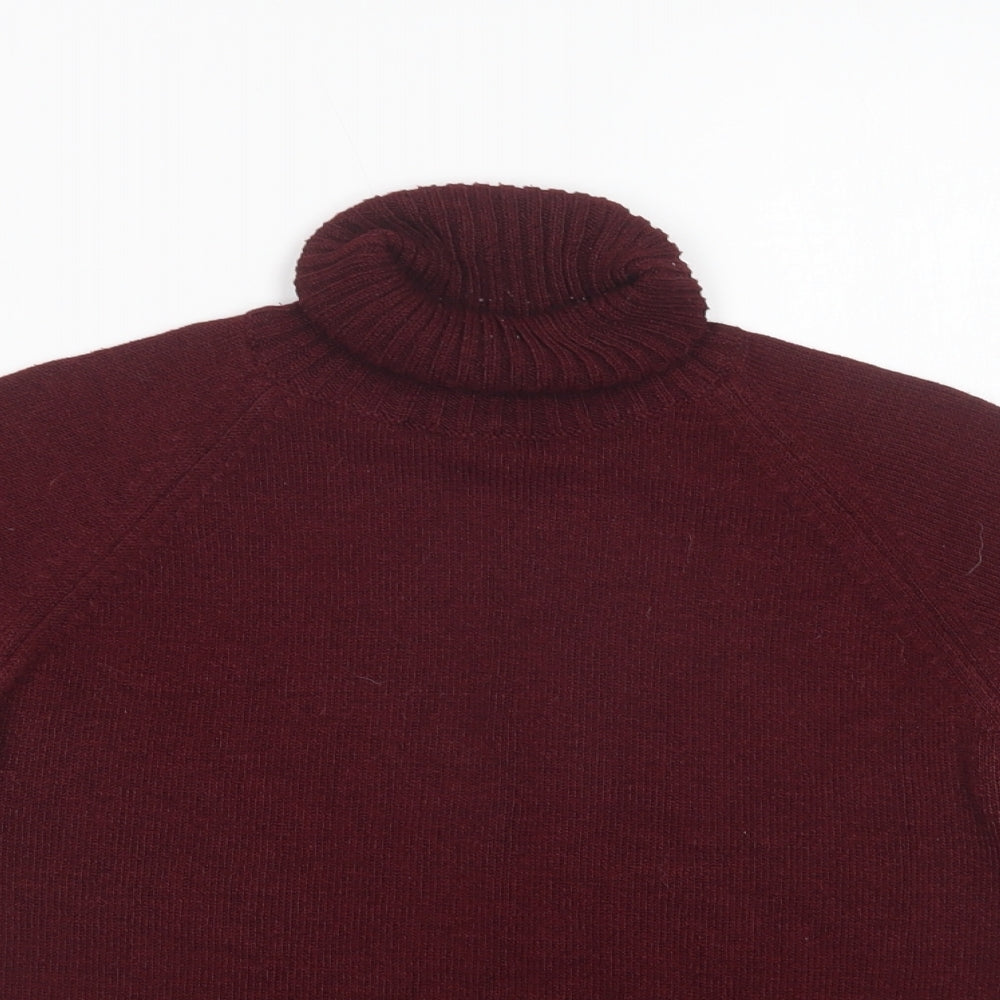 JFW Womens Purple Roll Neck  Acrylic Pullover Jumper Size M