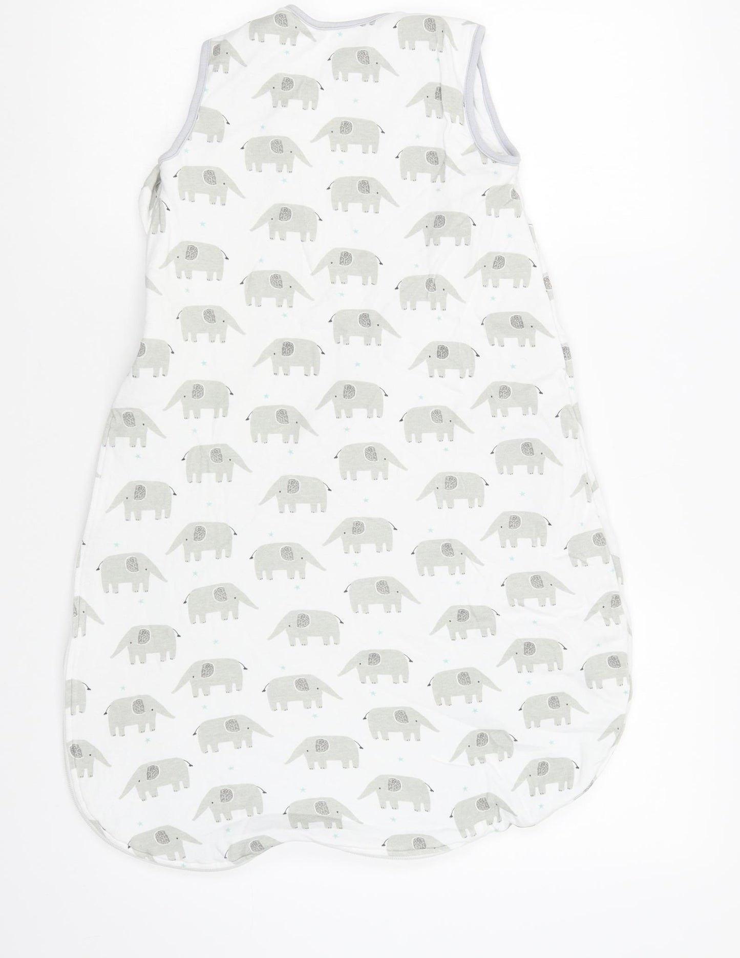 John Lewis Baby White Geometric Cotton Babygrow One-Piece Size 6-9 Months  Zip - Sleeping Bag