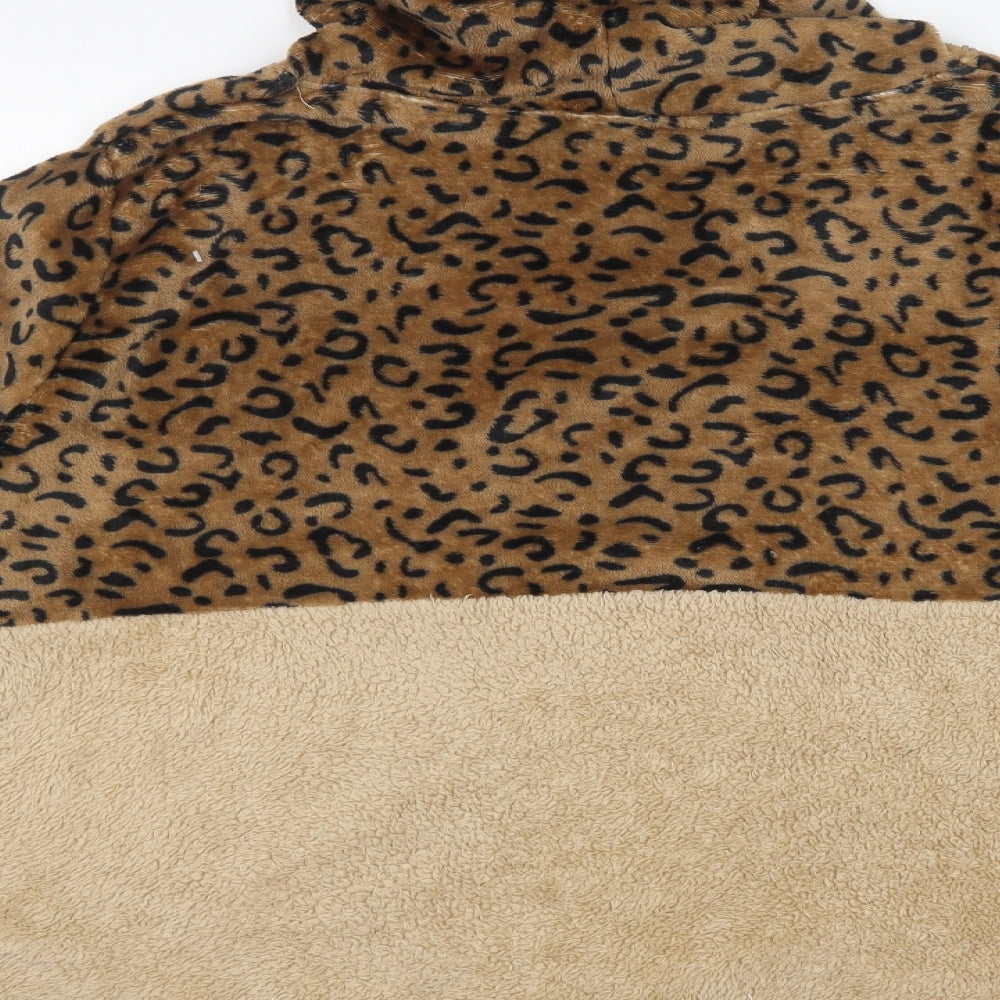 SheIn Womens Brown Animal Print Polyester Top Lounge Set Size 4XL  Drawstring