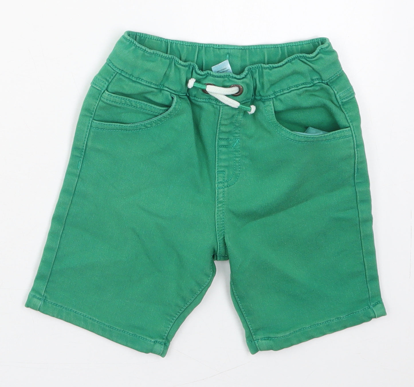 George Boys Green  Cotton Bermuda Shorts Size 4-5 Years  Regular Drawstring