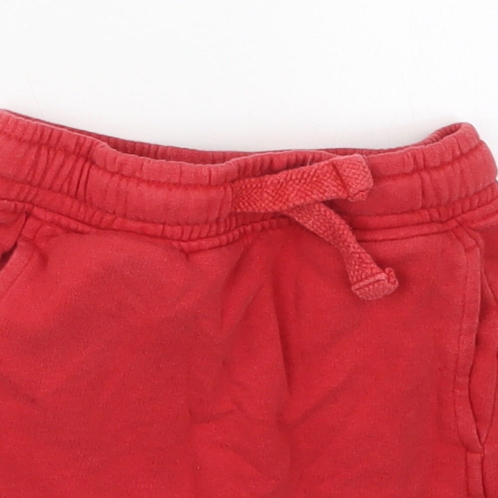 George Boys Red  Cotton Sweat Shorts Size 3-4 Years  Regular Drawstring