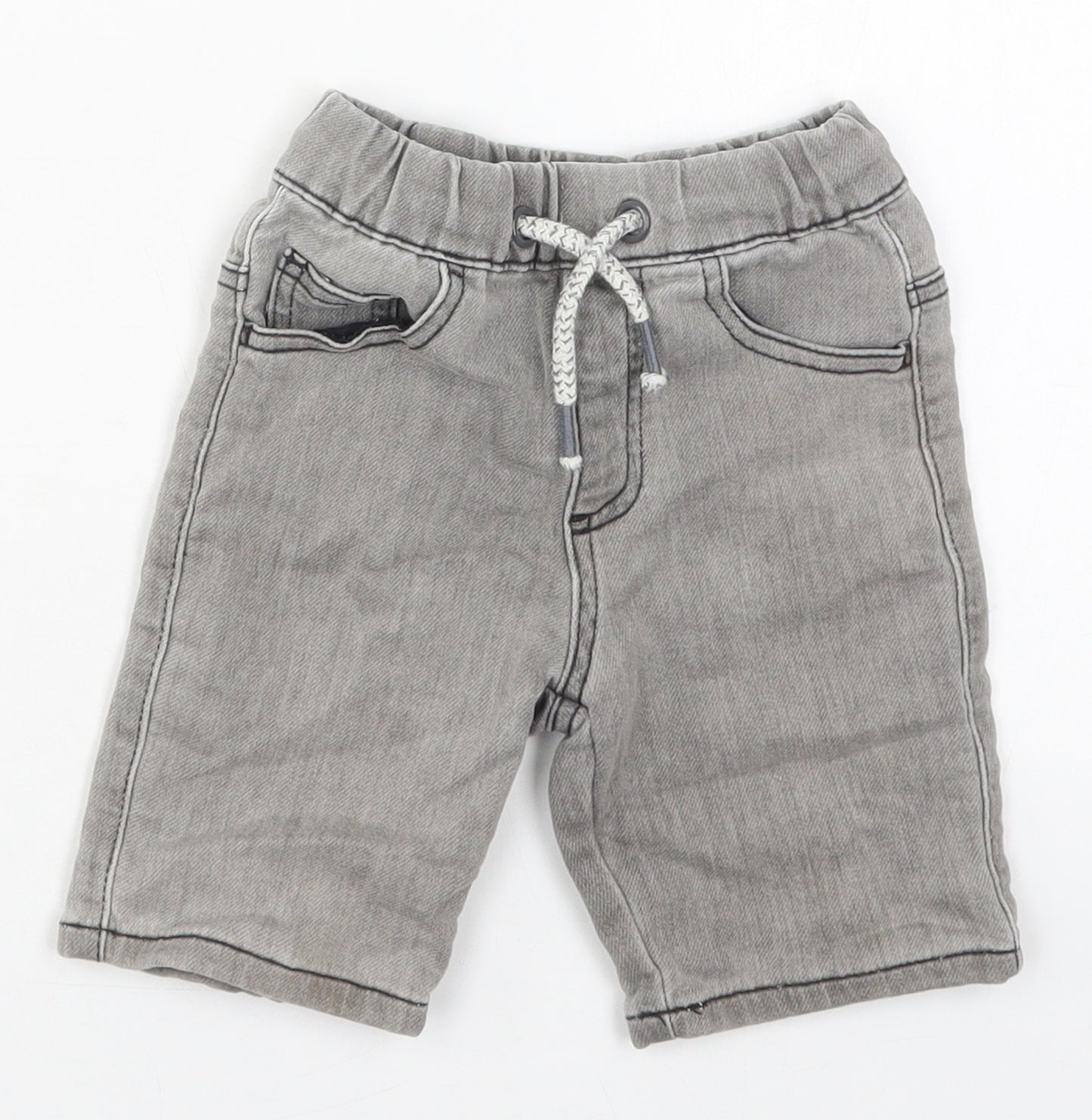 Dunnes Boys Grey  Cotton Bermuda Shorts Size 3-4 Years  Regular Drawstring