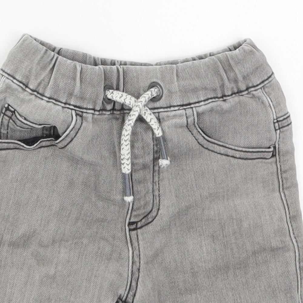 Dunnes Boys Grey  Cotton Bermuda Shorts Size 3-4 Years  Regular Drawstring