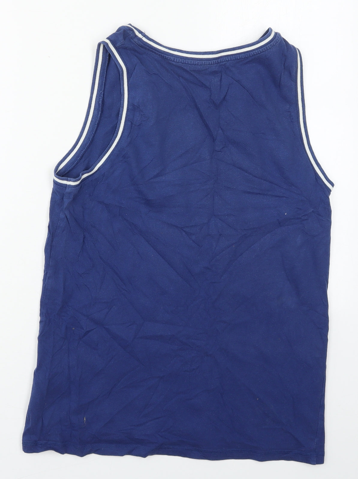 F&F Boys Blue  Cotton Basic Tank Size 13-14 Years Round Neck Pullover - Street Skate Future