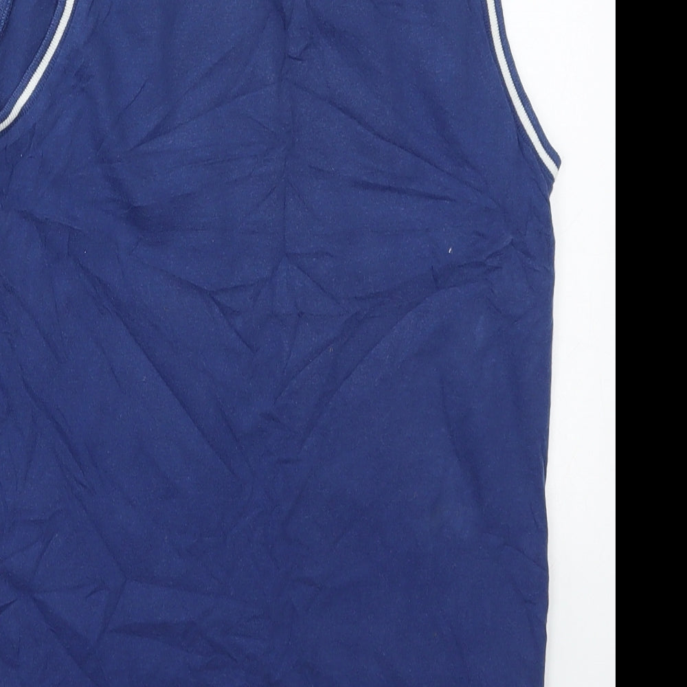 F&F Boys Blue  Cotton Basic Tank Size 13-14 Years Round Neck Pullover - Street Skate Future