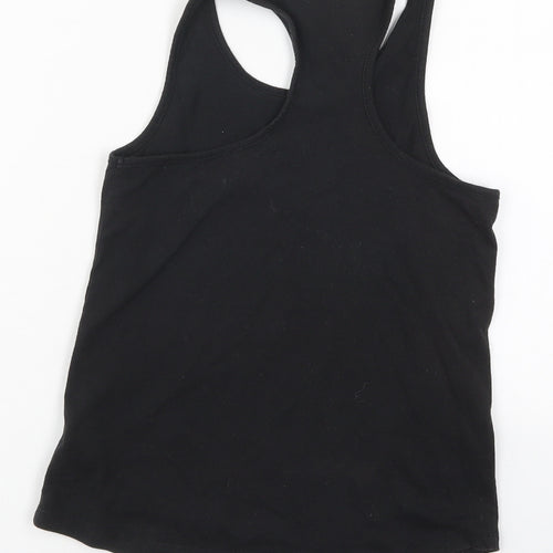 Young Dimension Girls Black  Cotton Basic Tank Size 10-11 Years Round Neck Pullover - Believe in Yourself
