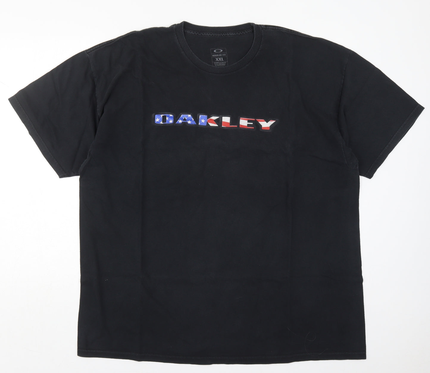 Oakley Mens Black  Cotton  T-Shirt Size 2XL Crew Neck