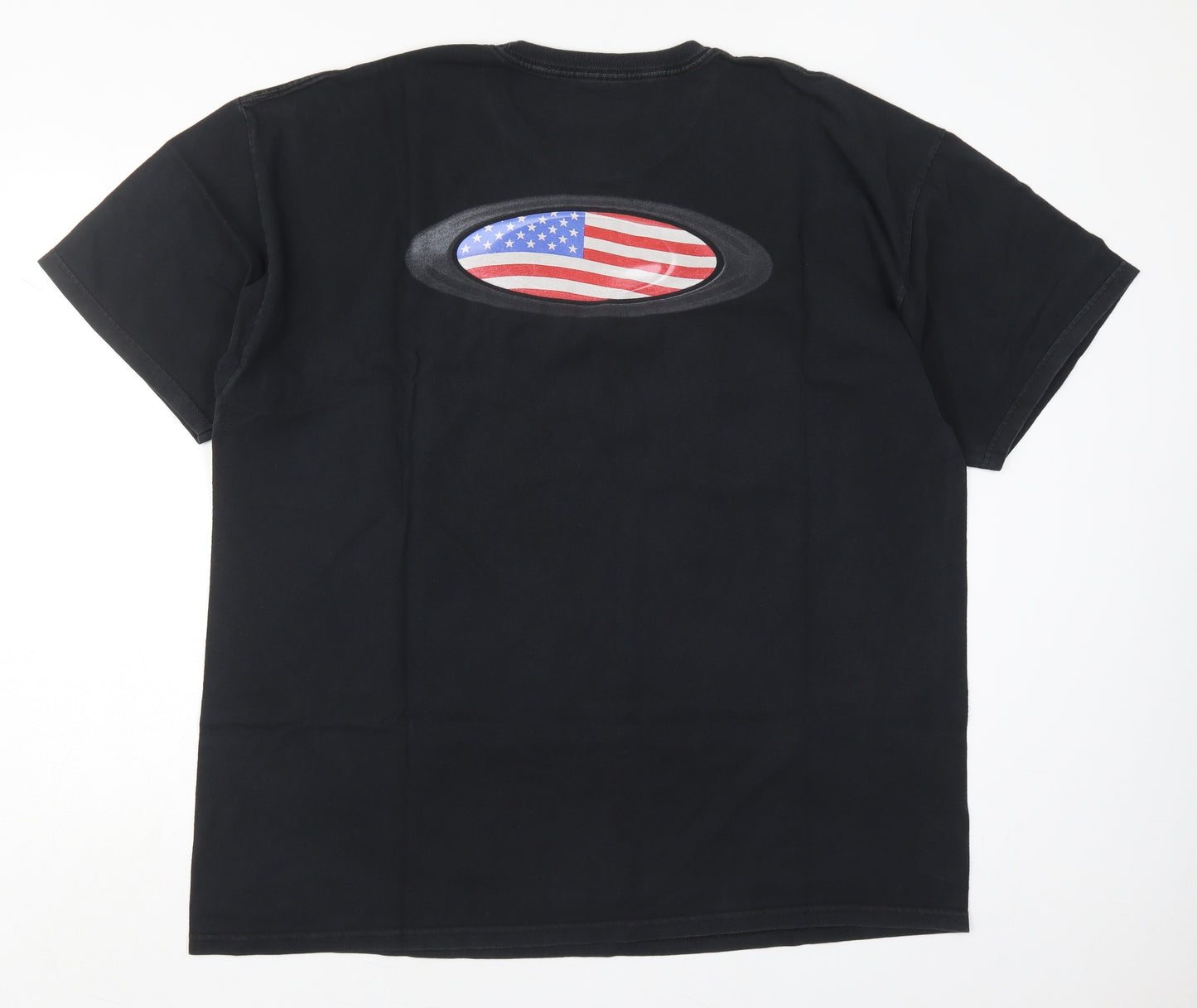Oakley Mens Black  Cotton  T-Shirt Size 2XL Crew Neck