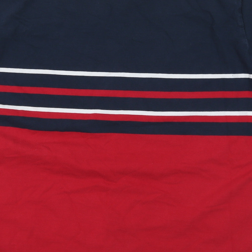 Maine Mens Red Striped Cotton  T-Shirt Size 2XL Crew Neck