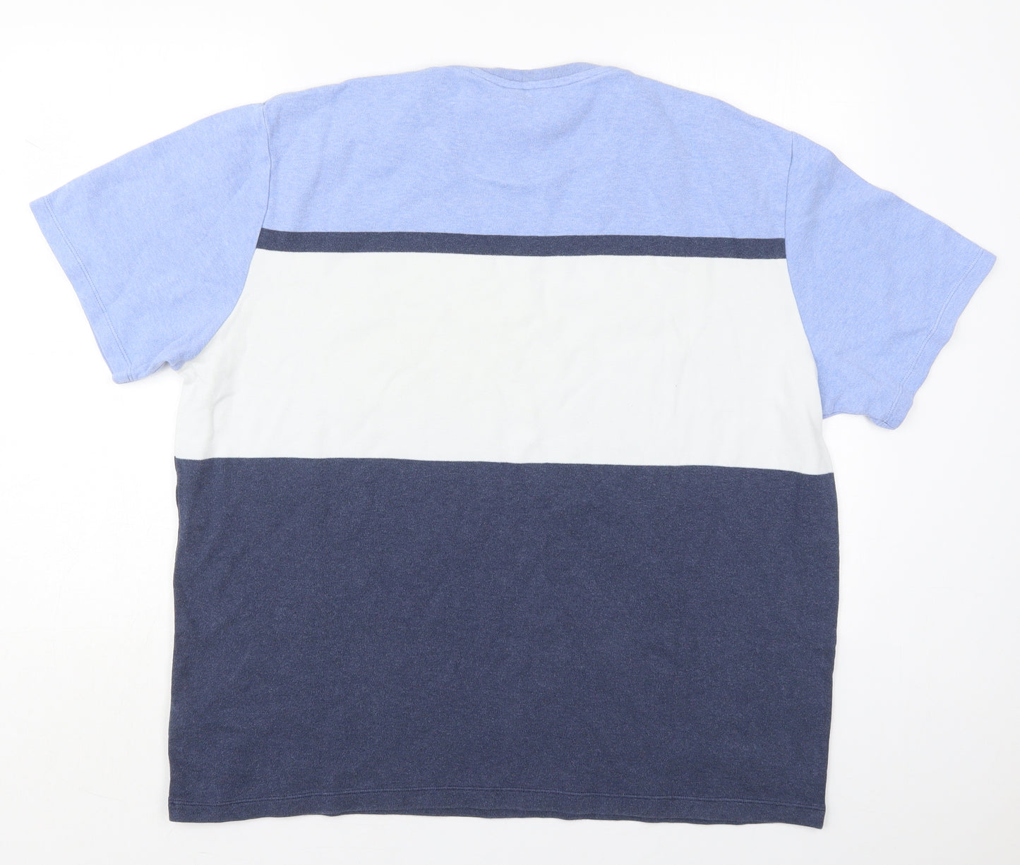 NEXT Mens Blue Striped Cotton  T-Shirt Size 2XL Crew Neck