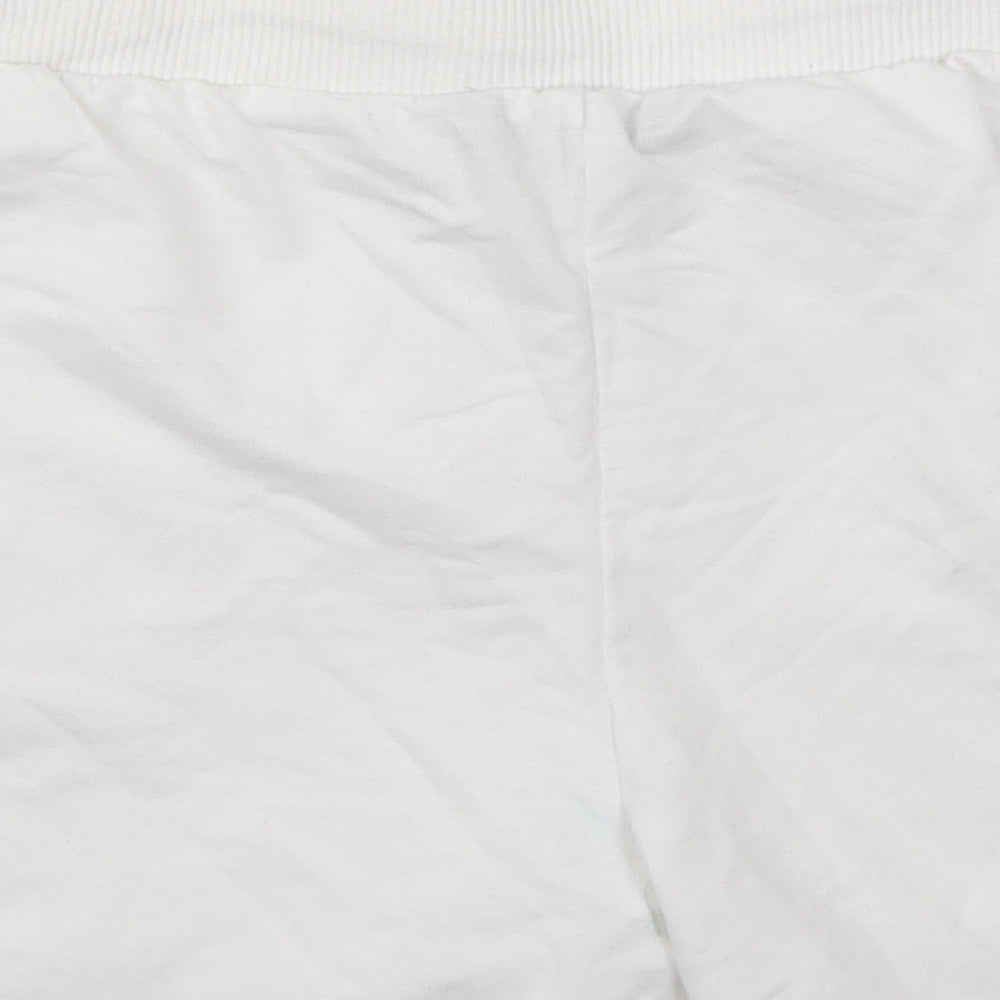 Peacocks Womens White  Cotton Sweat Shorts Size 16 L3 in Regular Drawstring