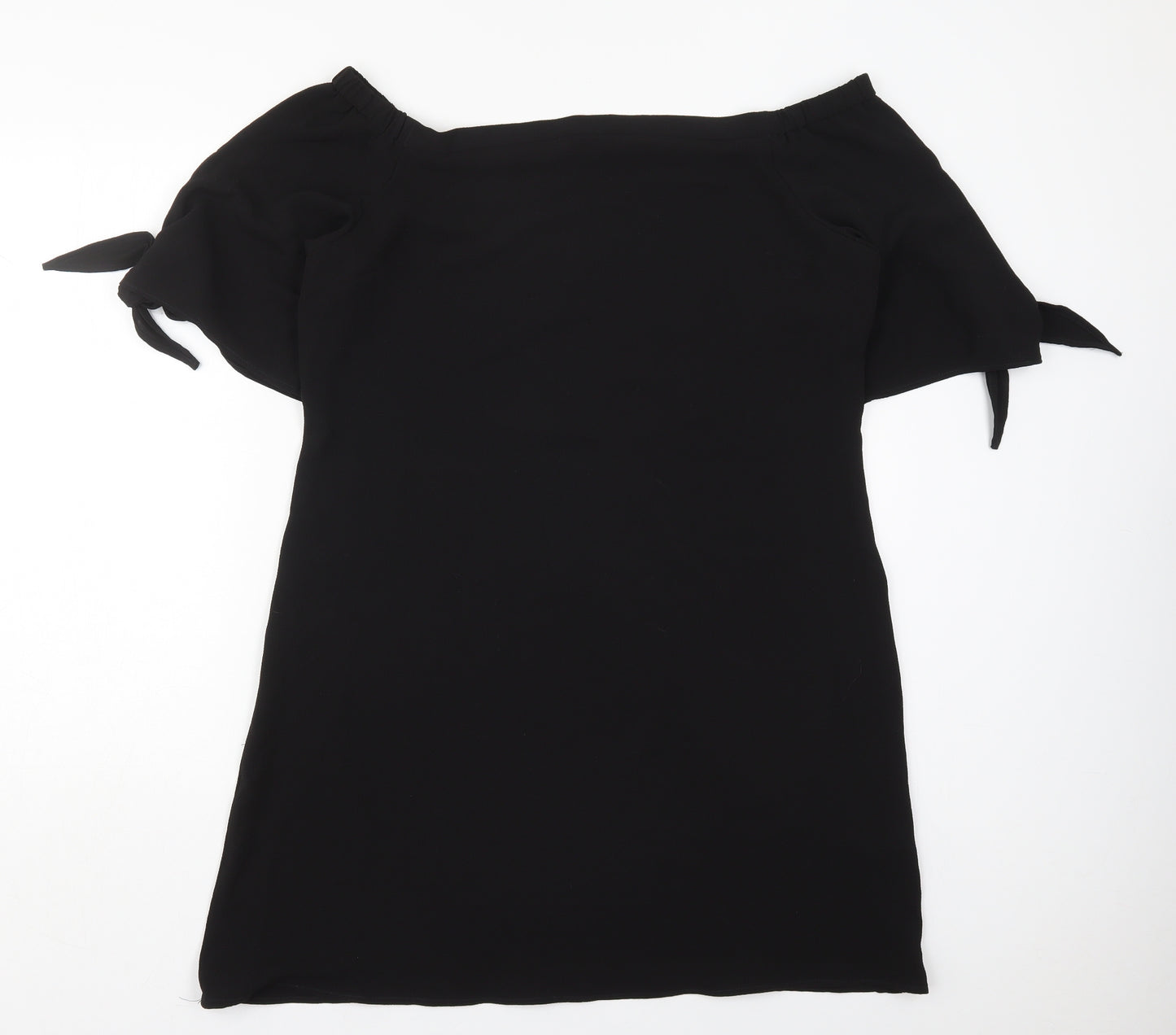 Peacocks Womens Black  Polyester A-Line  Size 16  Off the Shoulder Pullover
