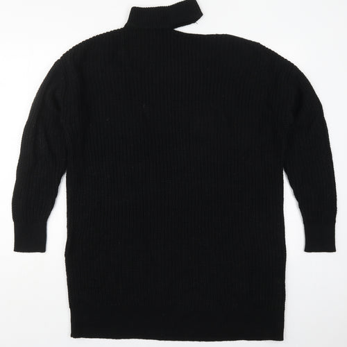 Simply Be Womens Black Round Neck  Acrylic Pullover Jumper Size 12