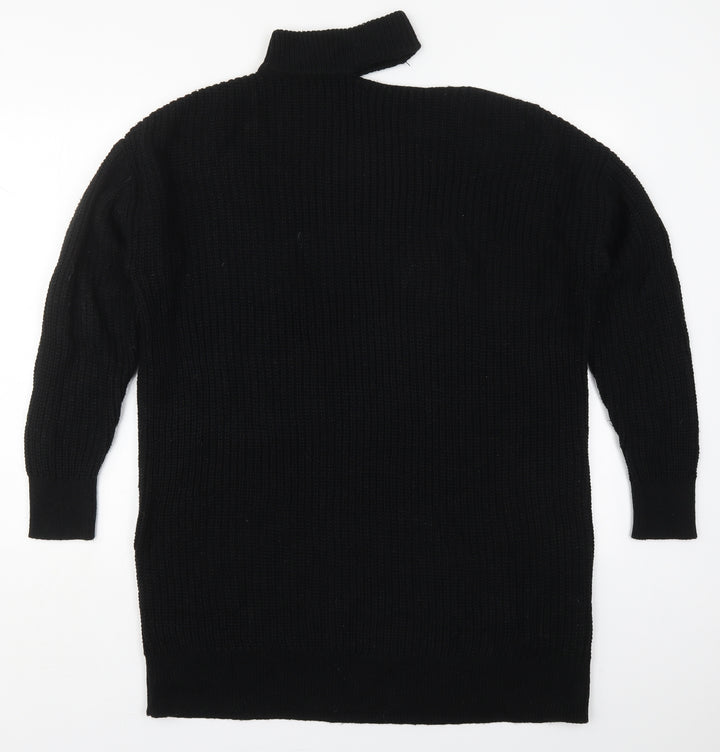 Simply Be Womens Black Round Neck Acrylic Pullover Jumper Size 12