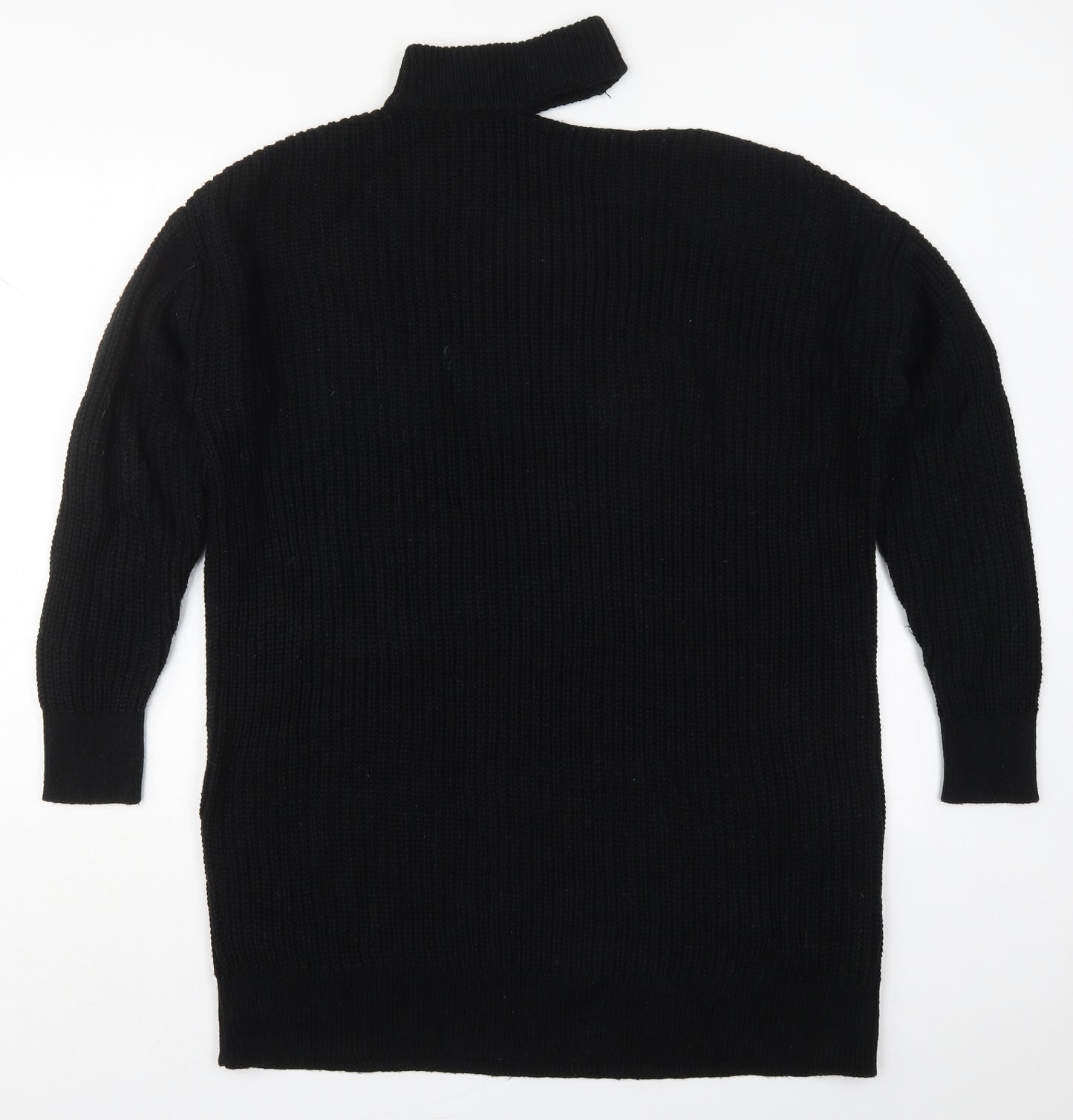 Simply Be Womens Black Round Neck  Acrylic Pullover Jumper Size 12