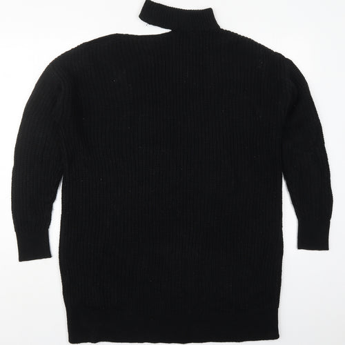 Simply Be Womens Black Round Neck  Acrylic Pullover Jumper Size 12