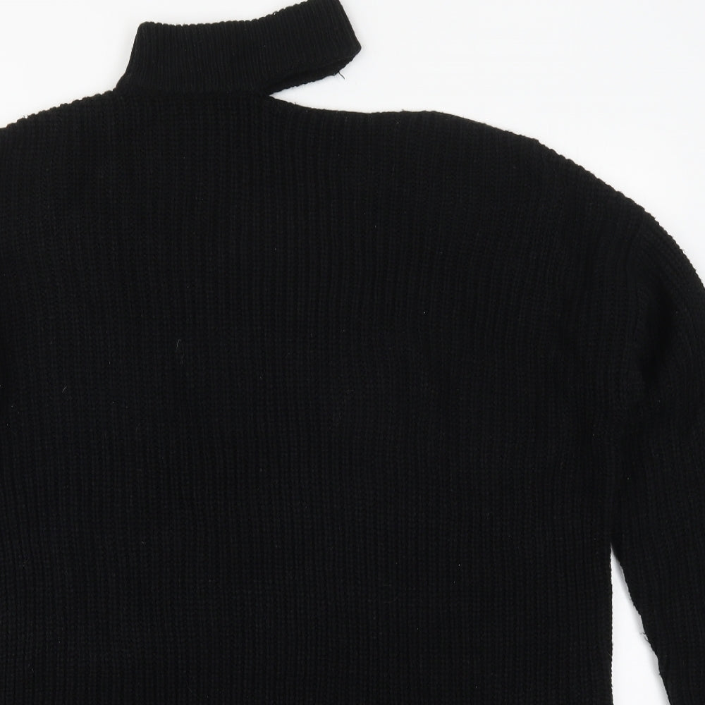 Simply Be Womens Black Round Neck  Acrylic Pullover Jumper Size 12