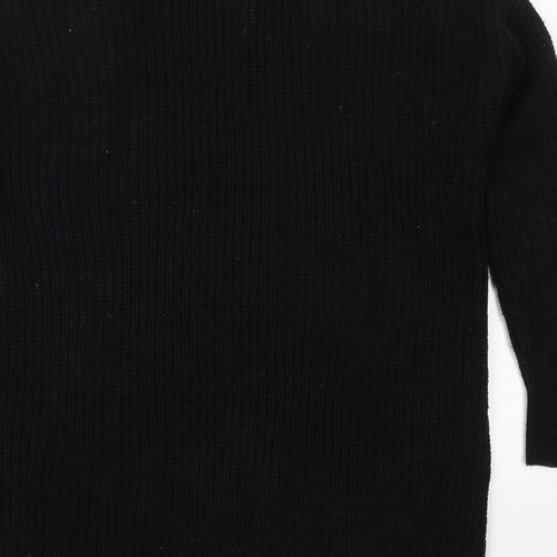Simply Be Womens Black Round Neck  Acrylic Pullover Jumper Size 12