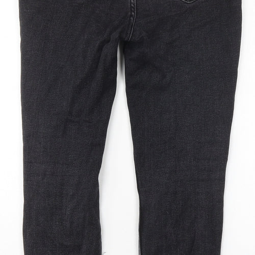 Zara Womens Black  Cotton Skinny Jeans Size 14 L26 in Regular Button