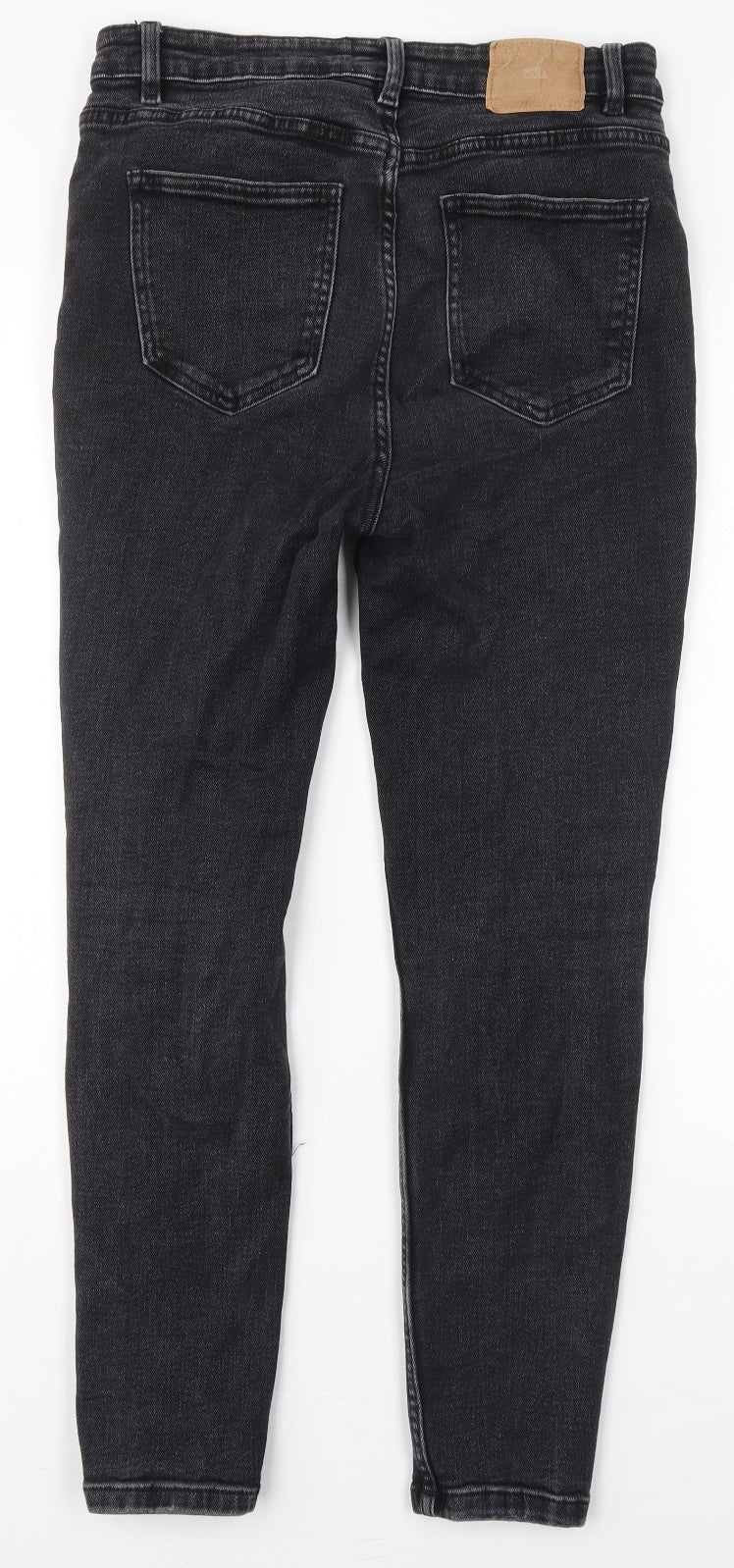 Zara Womens Black  Cotton Skinny Jeans Size 14 L26 in Regular Button