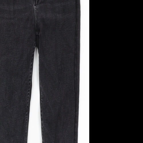 Zara Womens Black  Cotton Skinny Jeans Size 14 L26 in Regular Button