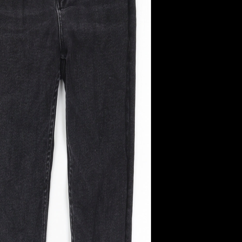 Zara Womens Black  Cotton Skinny Jeans Size 14 L26 in Regular Button