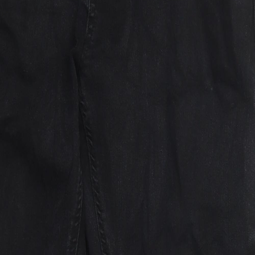 NEXT Mens Black  Cotton Straight Jeans Size 34 L28 in Slim Button