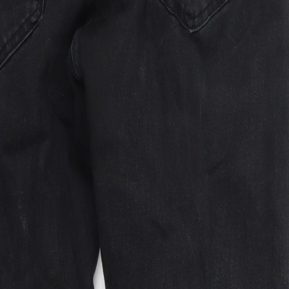 NEXT Mens Black  Cotton Straight Jeans Size 34 L28 in Slim Button