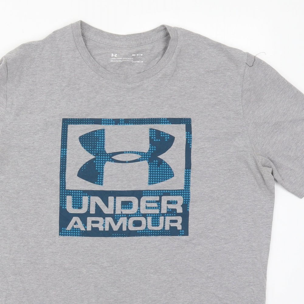 Under armour Mens Grey  Cotton  T-Shirt Size M Crew Neck