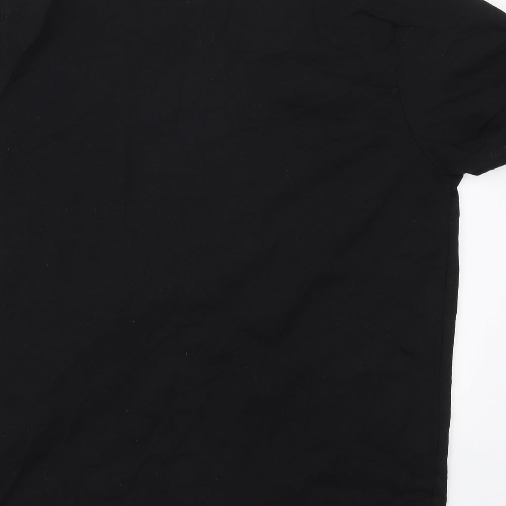 Huel Mens Black  Cotton  T-Shirt Size M Collared