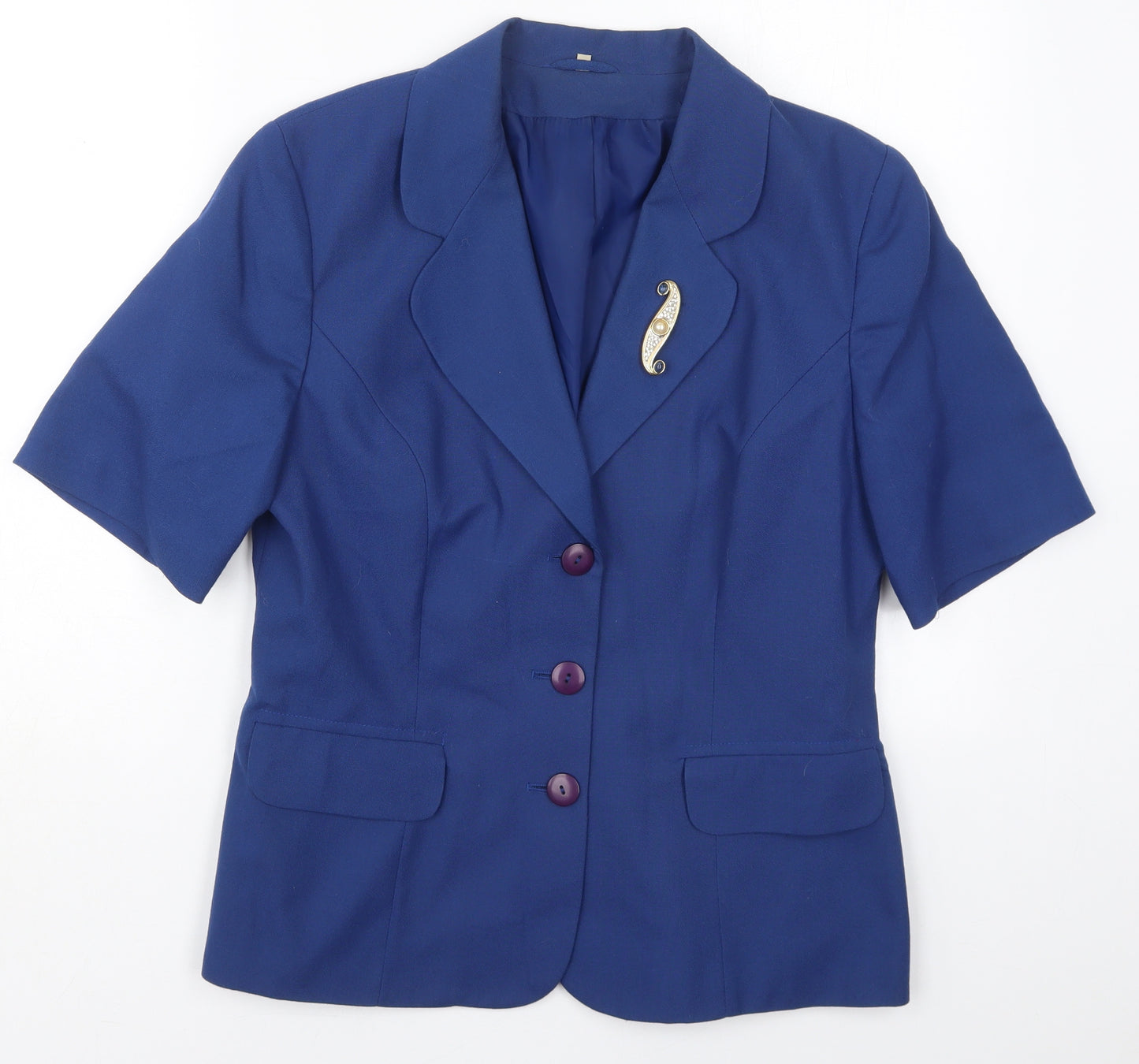 Classic Woman Womens Blue   Jacket  Size 14  Button