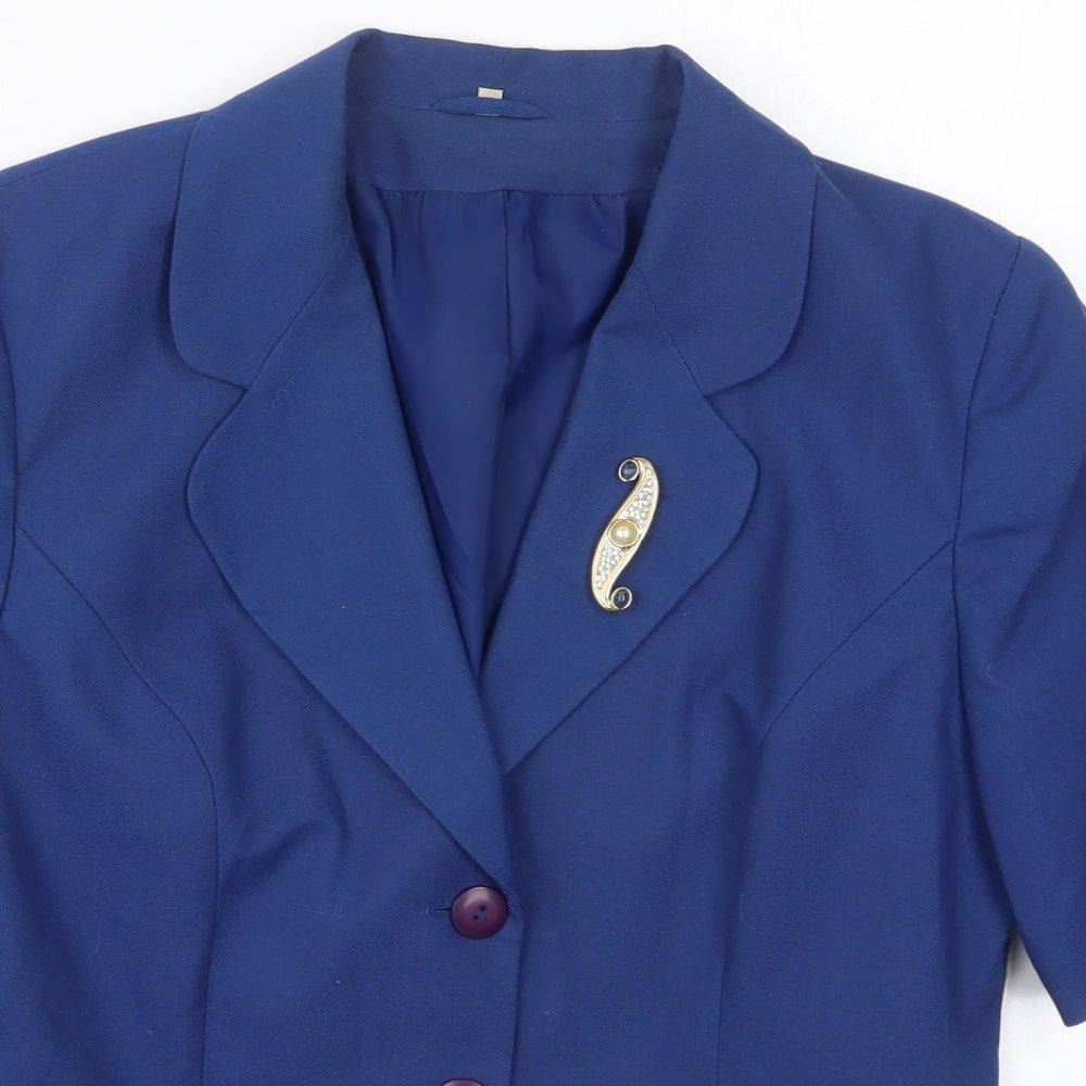 Classic Woman Womens Blue   Jacket  Size 14  Button