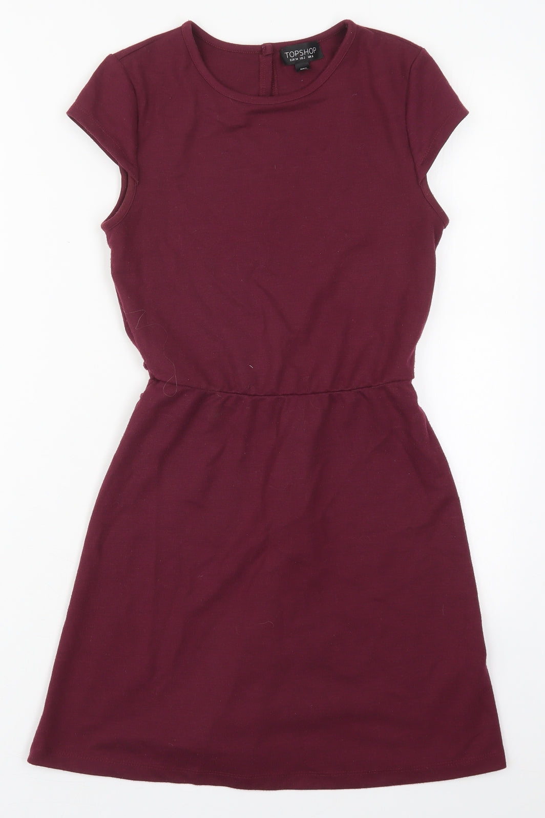 Topshop Womens Purple  Polyester Skater Dress  Size 6  Off the Shoulder Button