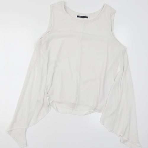 Marks and Spencer Womens White  Polyester Basic Tank Size 16 Round Neck