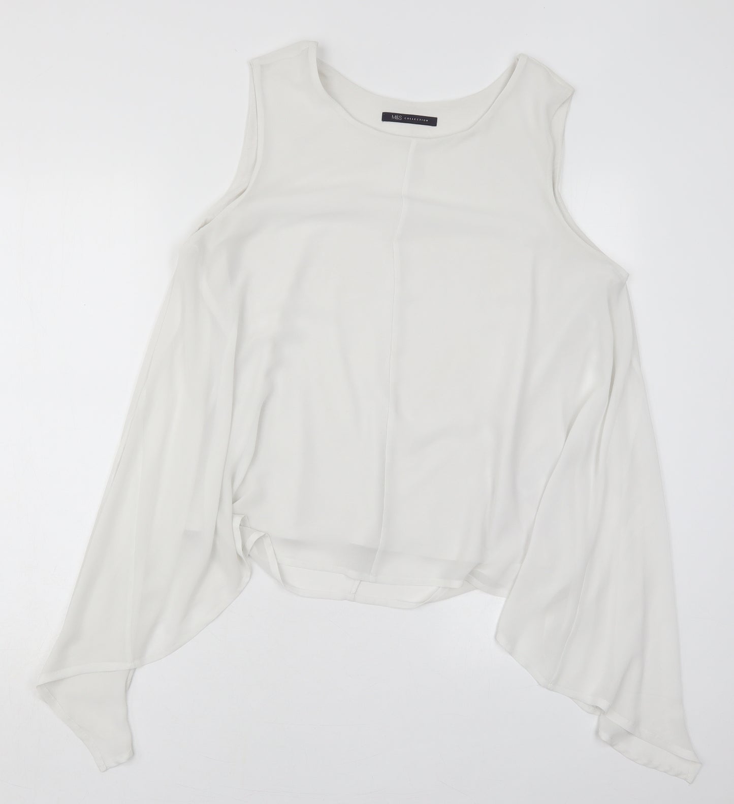 Marks and Spencer Womens White  Polyester Basic Tank Size 16 Round Neck