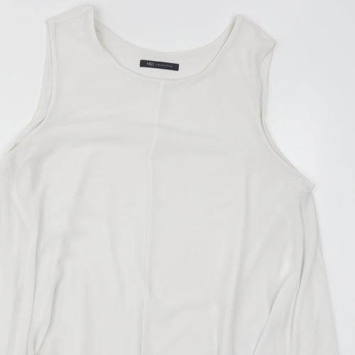 Marks and Spencer Womens White  Polyester Basic Tank Size 16 Round Neck