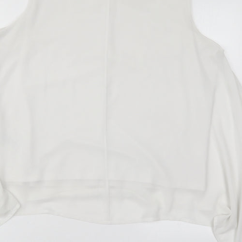 Marks and Spencer Womens White  Polyester Basic Tank Size 16 Round Neck