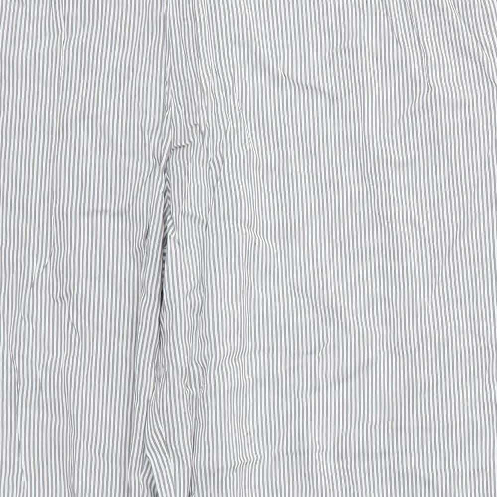 Preworn Womens Grey Striped Cotton Trousers  Size 30 in L28 in Regular Drawstring - Pyjama Pants