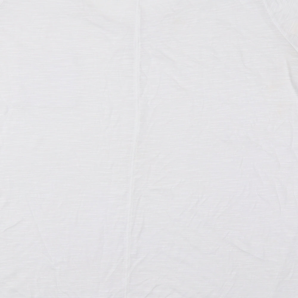 Matalan Womens White  Viscose Basic T-Shirt Size L V-Neck